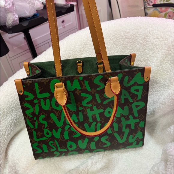 Source Unknown Green and Brown Handbag - Picture 2 of 3